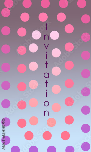 Postcard with geometric colorful circles for invitation, holiday, birthday, design pattern, modern background, beautiful illustration, frame, greetings card, congratulation