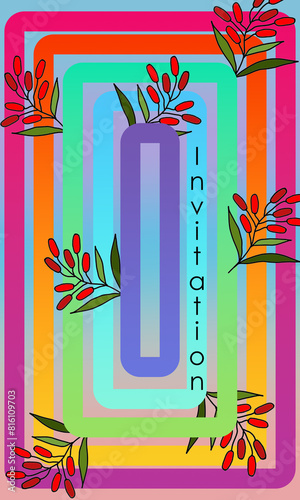 Postcard geometric with colorful lines horizontally vertically for invitation, holiday, birthday, design pattern, nice background, beautiful illustration, frame, greetings card, congratulation