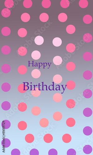Postcard with colorful circle for birthday, invitation, holiday, design pattern, geometric  background, beautiful illustration, frame, greetings card, congratulation