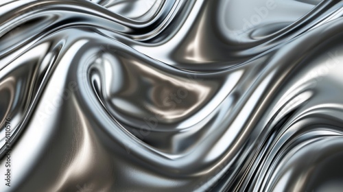 Chrome Metal Wave Background hyper realistic 