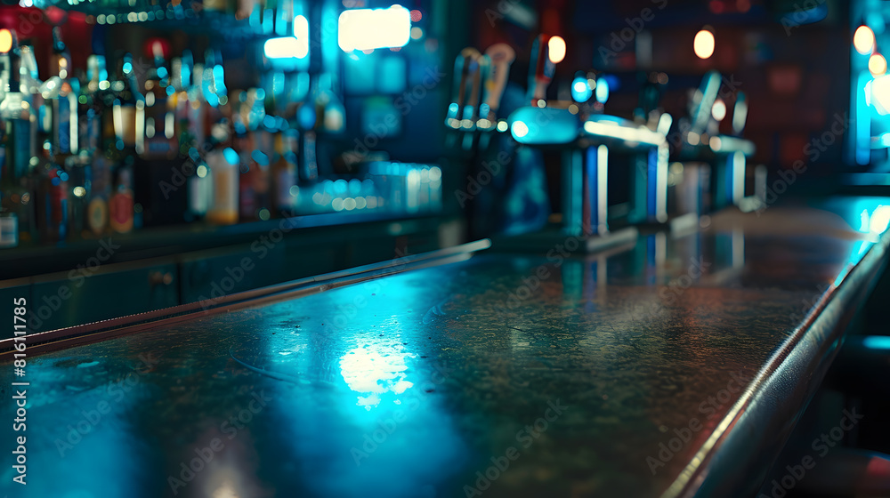 Empty bar counter at pub : Generative AI Empty bar counter at pub : Generative AI