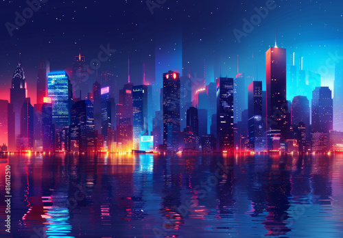 Vibrant cityscape at night