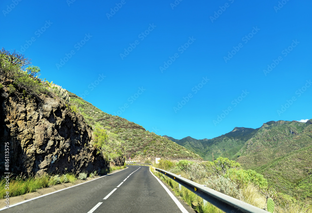 Mountain road TF-12, Island Tenerife, Canary Islands, Spain, Europe.