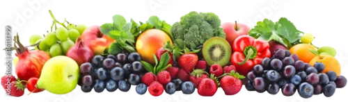 Obraz  z motywem variety of fresh fruits and vegetables isolated png 
