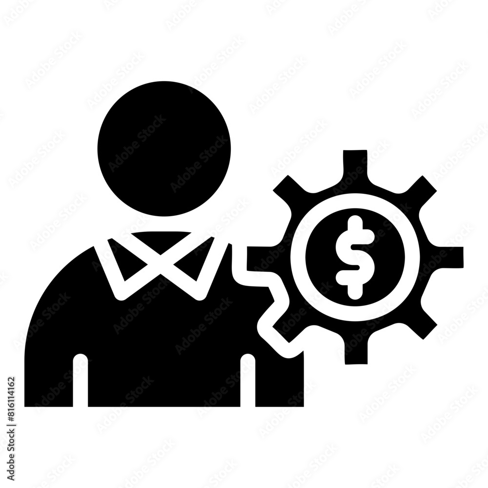 Financial Consultant Glyph Icon Design Financial Consultant Glyph Icon Design