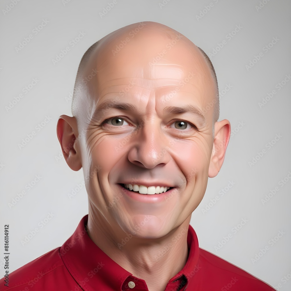 Happy bald middle-aged man Happy bald middle-aged man