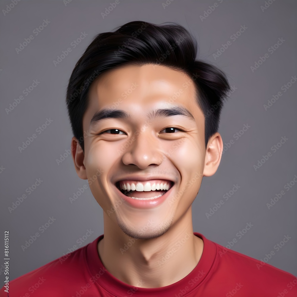 Young man smiling face expression Young man smiling face expression