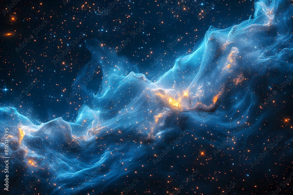 Stunning Cosmic Waves: A Surreal Galactic Nebula Visualization Stunning Cosmic Waves: A Surreal Galactic Nebula Visualization