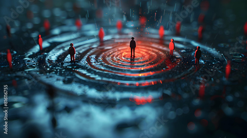 Flat 3D Icon: Watering Hole Attack Targeting Specific Groups   Concept Highlighting Risks  Security Measures
