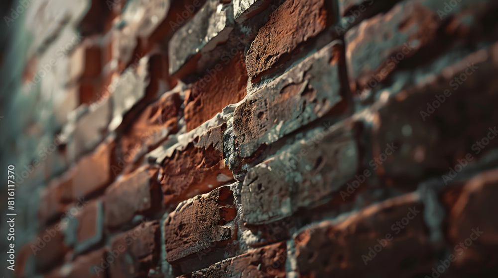 Brick background closeup in diffused light : Generative AI Brick background closeup in diffused light : Generative AI