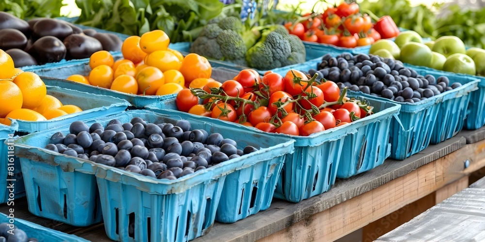 Vibrant display of fresh organic produce promoting sustainable eating habits. Concept Nutritious Meals, Farm to Table, Sustainable Eating, Fresh Ingredients Vibrant display of fresh organic produce promoting sustainable eating habits. Concept Nutritious Meals, Farm to Table, Sustainable Eating, Fresh Ingredients