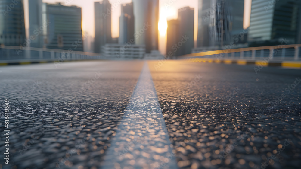 Urban road ground and modern architectural landscape : Generative AI Urban road ground and modern architectural landscape : Generative AI