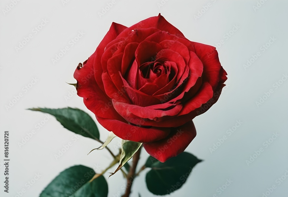 Naklejka premium Close up view of flower rose from top concept