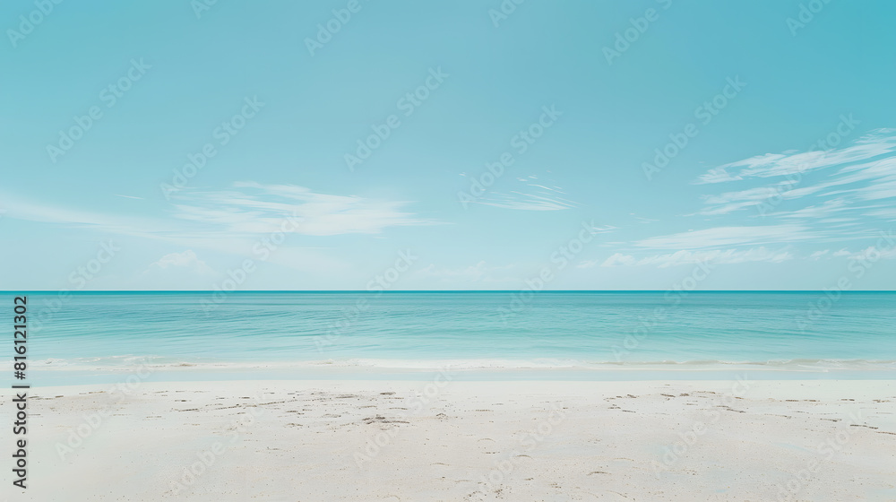 Empty tropical beach and seascape Beautiful sandy beach and sea in sunny dayBlue sky in good weather day Beach sea space area nature background : Generative AI Empty tropical beach and seascape Beautiful sandy beach and sea in sunny dayBlue sky in good weather day Beach sea space area nature background : Generative AI