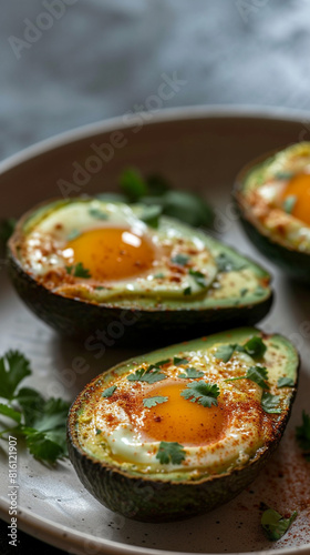 Wallpaper Mural Healthy food illustration, avocado for a healthy breakfast with egg and healthy. Homemade food. Restaurant menu. It's tasty. Torontodigital.ca