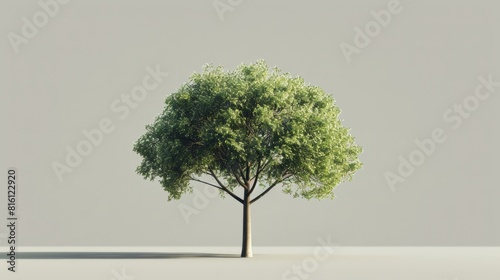 Solitary tree on plain background