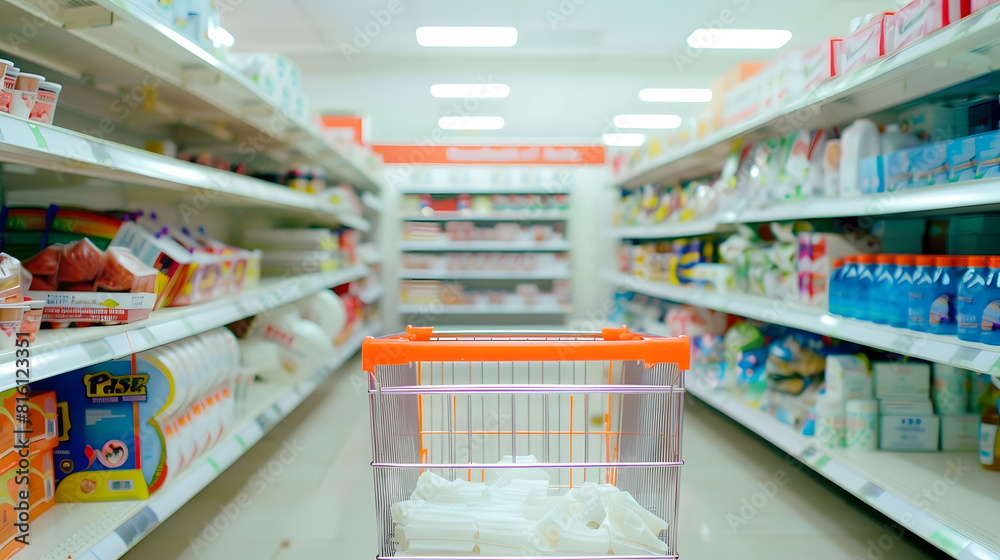 Supermarkets in countries such as Spain Italy United States or Australia are running out of basic supplies on the shelves as toilet paper food Chicken  pasta rice sugar due to Coronavi : Generative AI