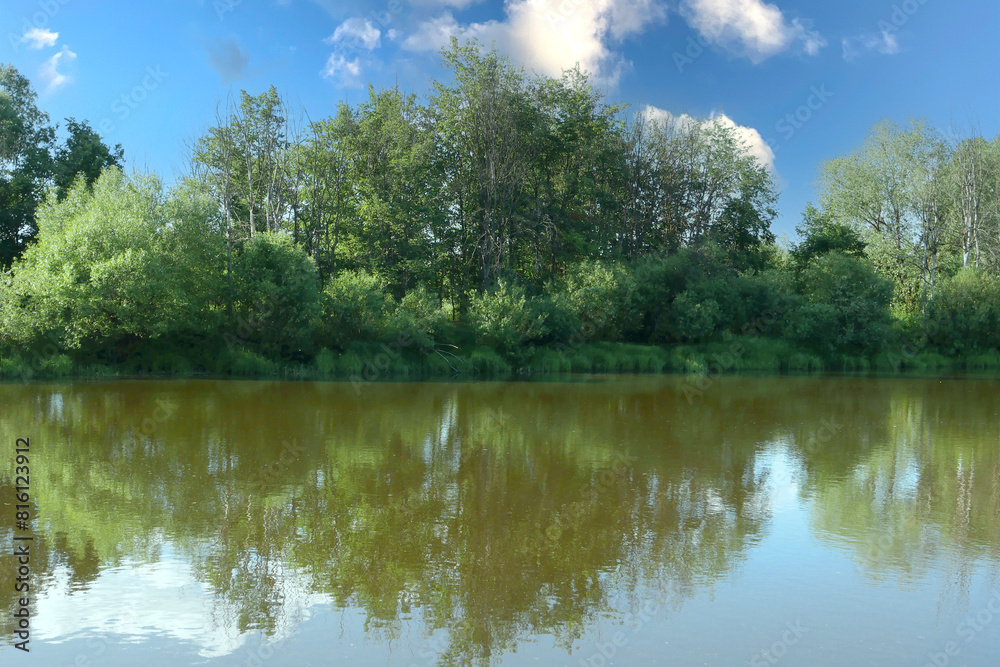 Landscape from a wooded river bank. Landscape from a wooded river bank.