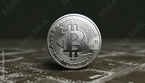 Bitcoin futuriste en argent