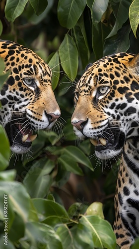 two jaguar fighing over Massai marah jungle in south africa created by ai