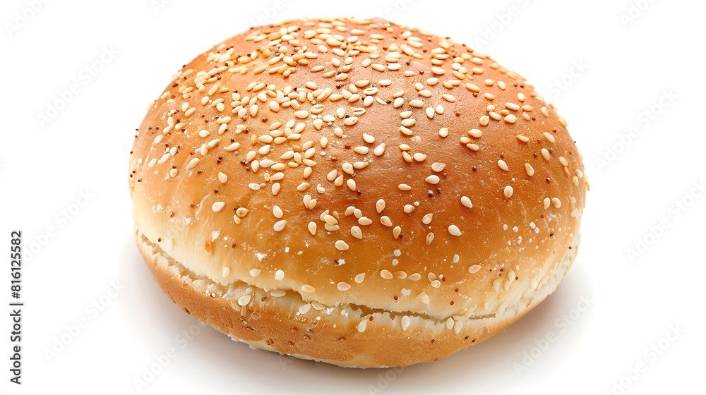 Burger bread isolated on white background : Generative AI Burger bread isolated on white background : Generative AI