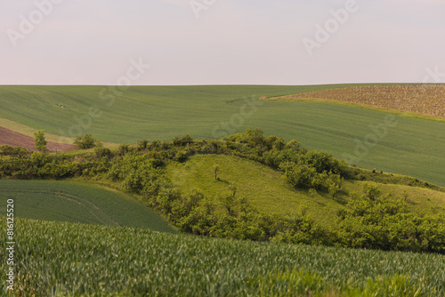 Beautiful rolling spring landscape of Moravian Tuscany in the Czech Republic in Europe.
