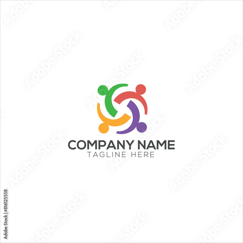 Success people logo template design. Leadership logo concept. 