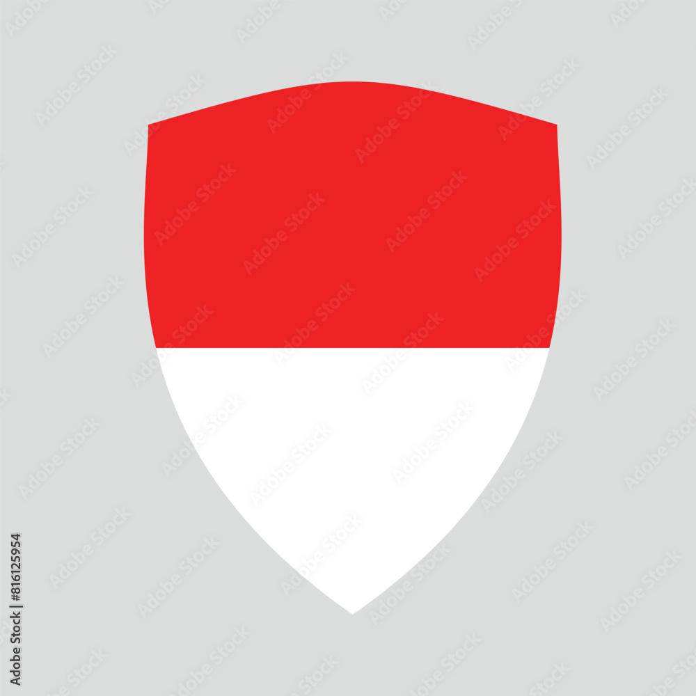 Indonesia Flag in Shield Shape Frame Indonesia Flag in Shield Shape Frame