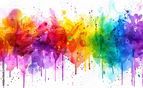 Abstract watercolor background with vibrant drips and splashes creating a visually appealing wallpaper and best seller