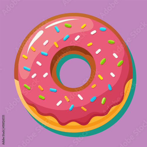 Colorful Donut Multi Color Illustration, Cute Illustration