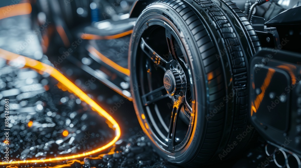 Close up charging an electric car battery new innovation hyper realistic Close up charging an electric car battery new innovation hyper realistic