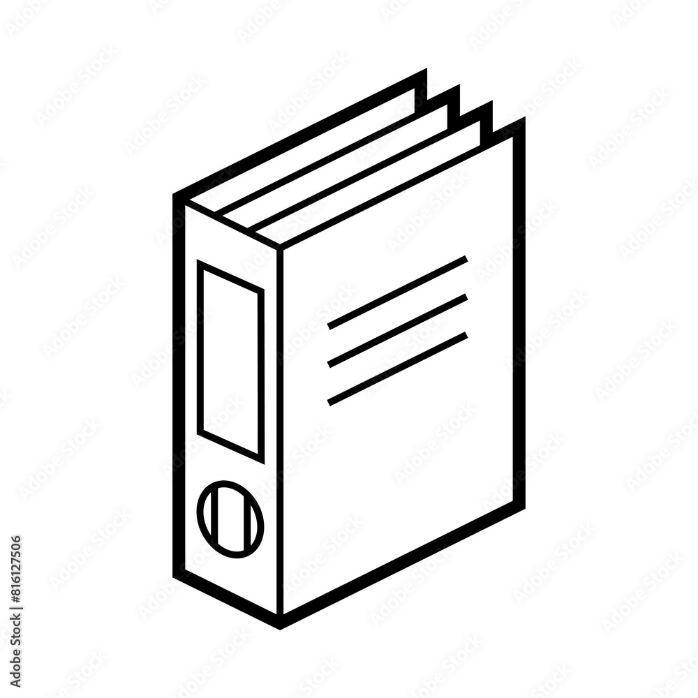 Folder for paper icon in isometry. Image for website, app, logo, UI design. Folder for paper icon in isometry. Image for website, app, logo, UI design.