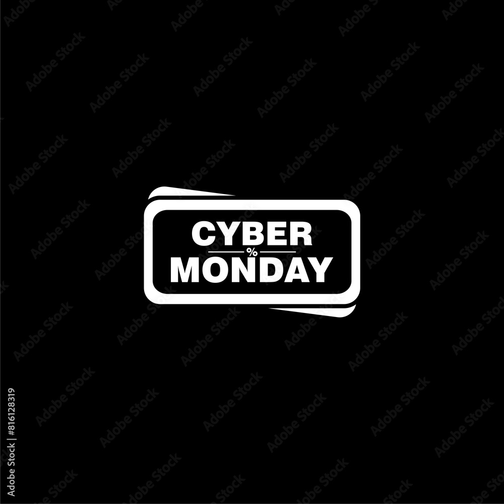 Cyber Monday banner. Cyber Monday illustration. Cyber Monday isolated on black background