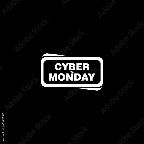 Cyber Monday banner. Cyber Monday illustration. Cyber Monday isolated on black background