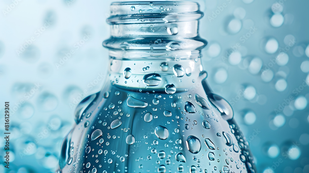 Glass bottle of water with drops : Generative AI Glass bottle of water with drops : Generative AI
