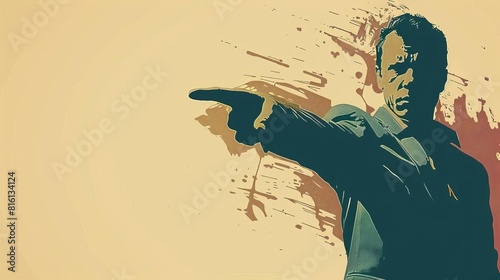man pointing finger accusatory gesture confrontational pose conceptual portrait ai generated illustration photo