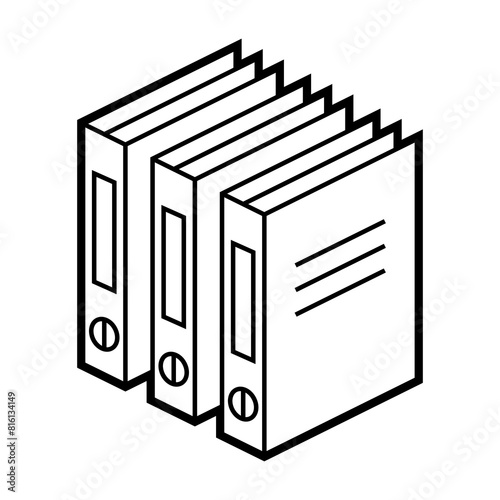 Folders for paper icon in isometry. Storage of information and files. Image for website, app, logo, UI design.