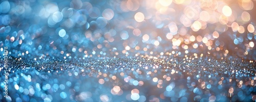 Mesmerizing blue bokeh lights shimmering for an abstract, festive wallpaper or background, sure to be a best seller for various uses photo