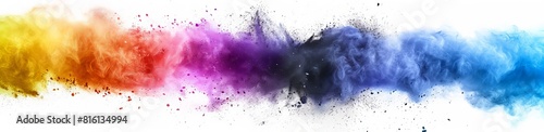 An explosive display of multicolored powder, ideal background for abstract, best-selling wallpapers photo