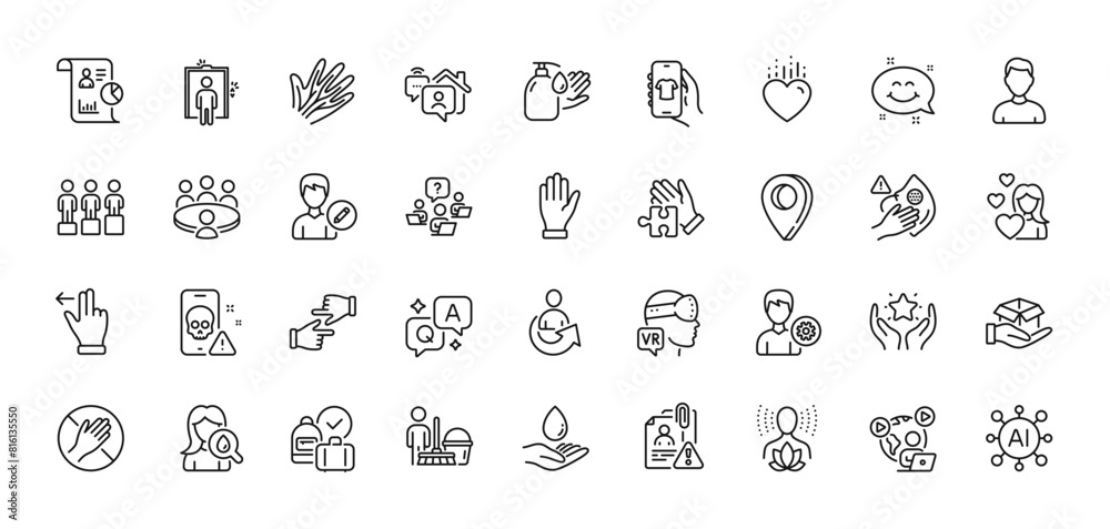 Cyber attack, Wash hands and Dont touch line icons pack. AI, Question and Answer, Map pin icons. Puzzle, Ranking, Touchscreen gesture web icon. Hand, Hold box, Equity pictogram. Vector Cyber attack, Wash hands and Dont touch line icons pack. AI, Question and Answer, Map pin icons. Puzzle, Ranking, Touchscreen gesture web icon. Hand, Hold box, Equity pictogram. Vector