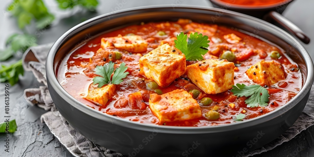 A popular Indian dish: Delicious matar paneer curry. Concept Indian Cuisine, Matar Paneer, Paneer Curry, Vegetarian Dish, Traditional Recipe A popular Indian dish: Delicious matar paneer curry. Concept Indian Cuisine, Matar Paneer, Paneer Curry, Vegetarian Dish, Traditional Recipe