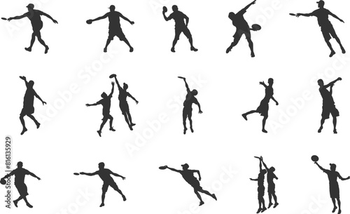 Disc golf player silhouette, Disc golf svg, Disc golf silhouette, Disc golf player svg, Disc golf player vector set.
