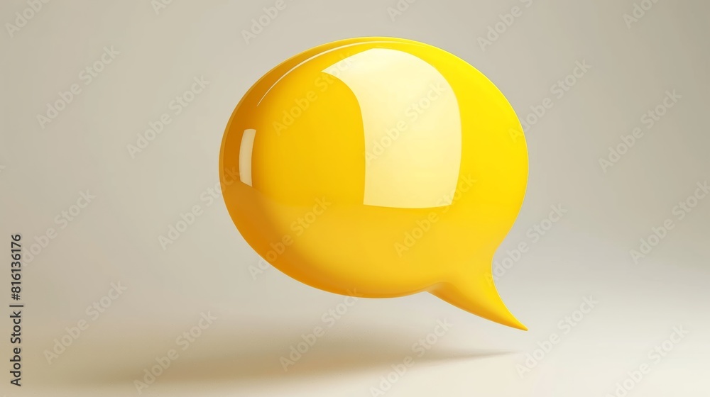 3d render of yellow speech bubble icon 3d render of yellow speech bubble icon