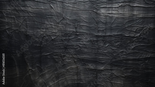 An expansive view of a black textured leather surface, depicting the unique wrinkles and patterns across its expanse photo