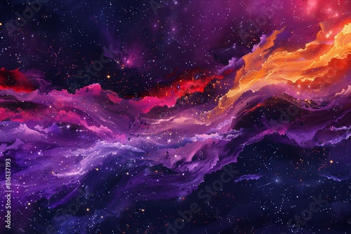 A stunning wallpaper presenting a cosmic wave of vibrant hues, ideal for abstract, best seller backgrounds