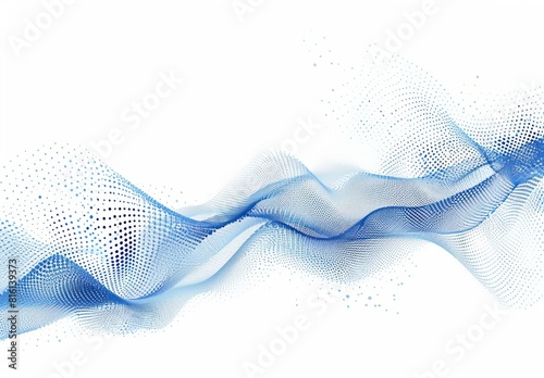 This abstract image with blue dotted waves offers a modern and crisp wallpaper or background with a clean, digital look that could be a best-seller photo