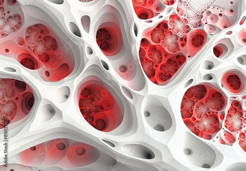 An abstract background with a 3D rendering of organic cells, perfect for wallpaper or best-selling artistic content