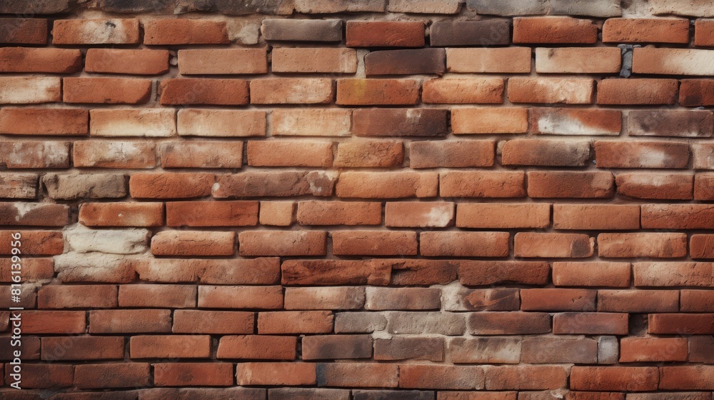 Warm-toned bricks create a harmonious pattern, casting soft shadows, perfect for a background or wallpaper Warm-toned bricks create a harmonious pattern, casting soft shadows, perfect for a background or wallpaper