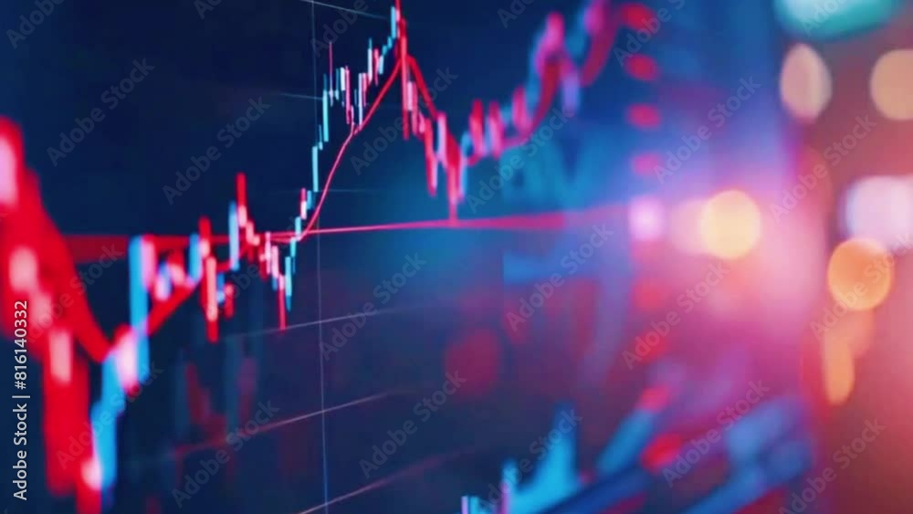 Interactive price charts showing historical data of various stocks, with options to adjust time frames and compare multiple stocks, 4K stock market graph Background High-Quality Animation Video