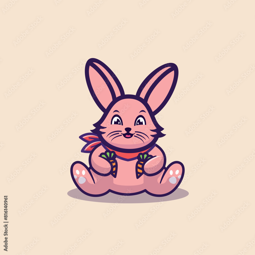 Obraz premium Rabbit logo design, vector logo design, illustration 